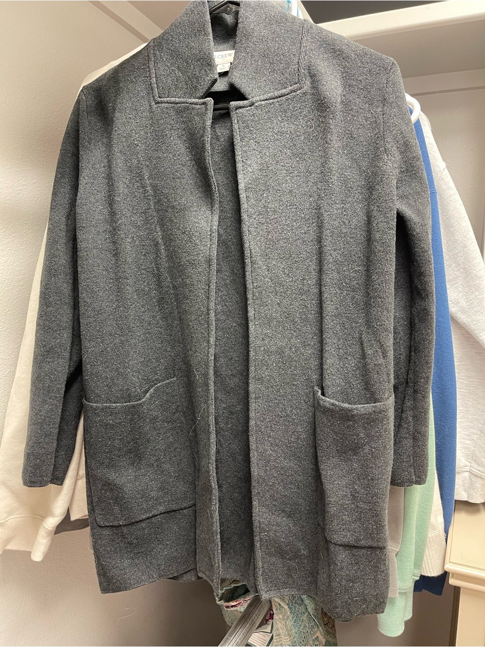 J. Crew Charcoal Gray Open-Front Knit Cardigan